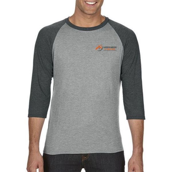 Image de T-shirt baseball Heather DK Char/Med HTHR grey - 17814